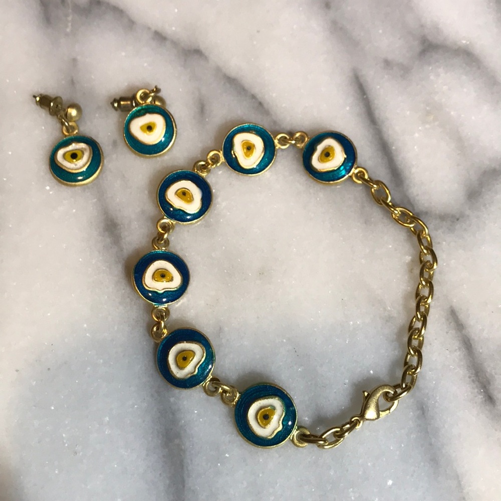 Evil Eye Bracelet and Earrings!